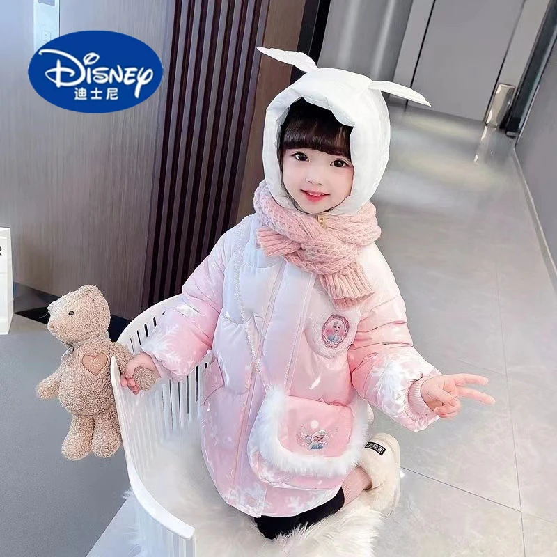 

Disney Kids Winter Coat with Backpack, Elsa Princess Waterproof Sherpa Jacket for Girls, Freezing Weather Gear