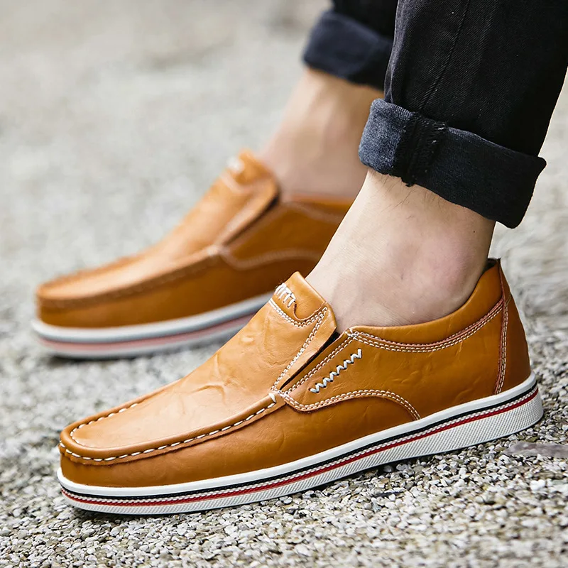 

Le Fu Shoes 2026 Spring and Autumn Bean Shoes Men's Shoes Brown British Business Casual Shoes Leather Shoes