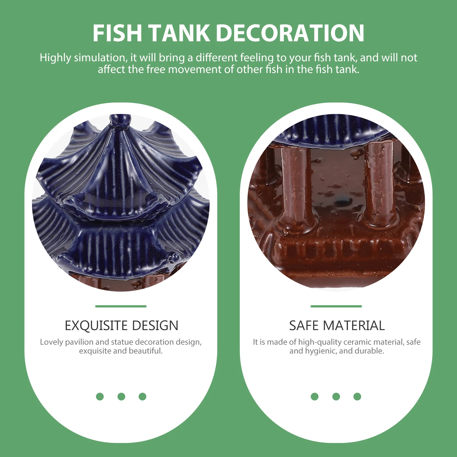 

Ceramic Pavilion Creative Decorative Ornament Durable Design for Fish Tank Miniature Garden Home Decor Ceramic Pavilion