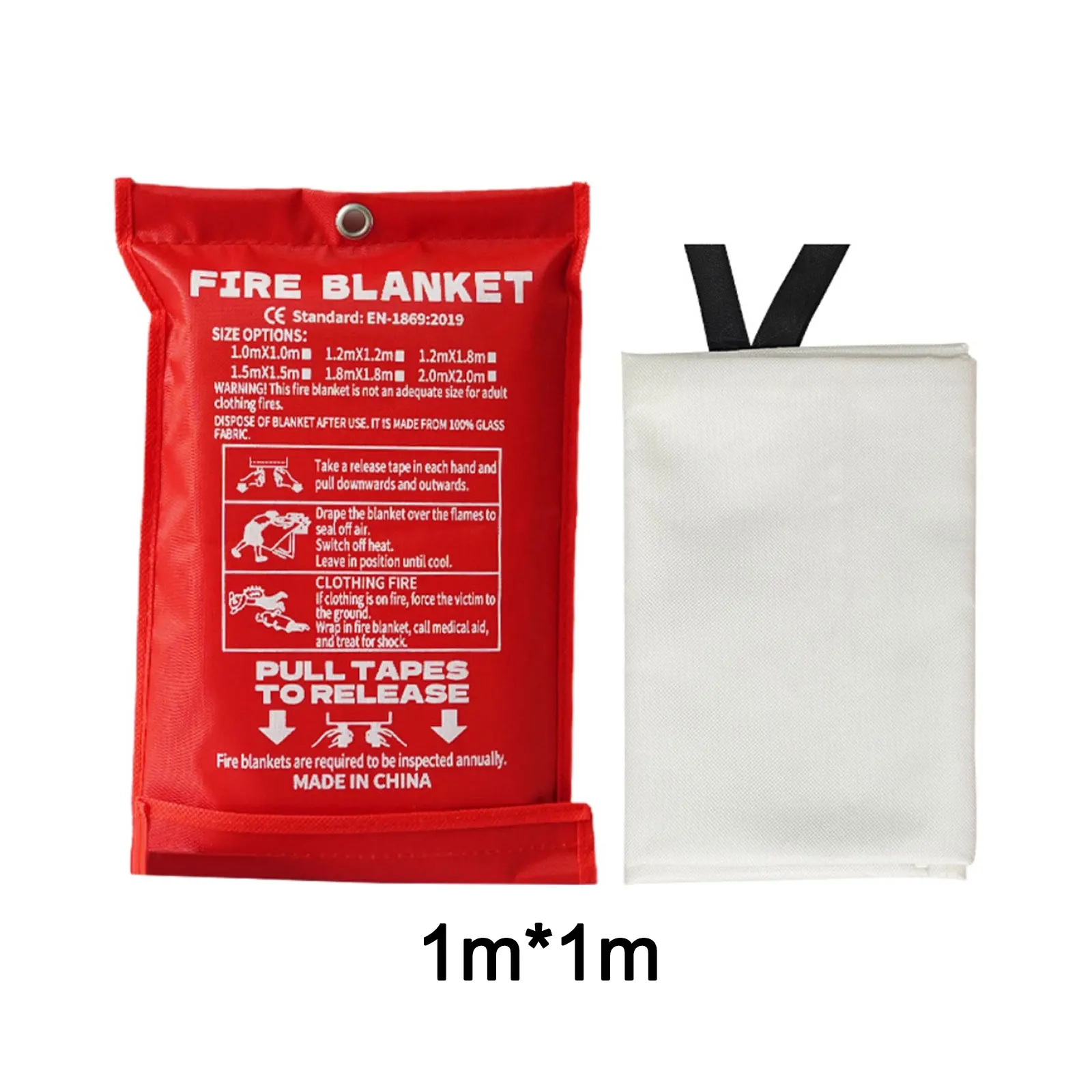 Glass Fiber Fire Blanket Portable for Instant Fire Extinguishing Safe Use in Kitchen Electrical Fires 1m 1 5m 1 8m 2m Size