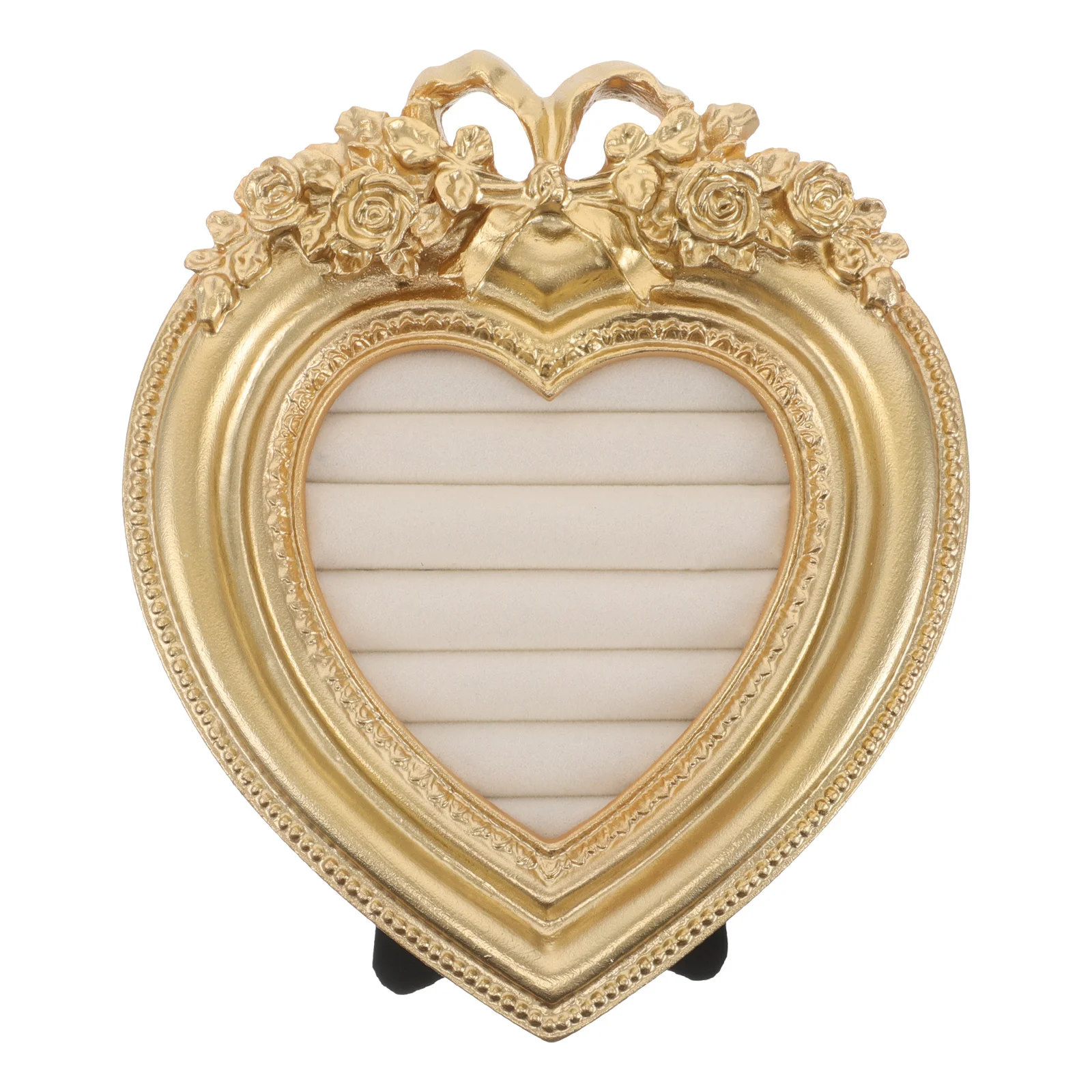 

Resin Vintage Jewelry Storage Display Heart Frame Ring Display Stand Earring Organizer Tray Photograph Prop for Wedding Birthday