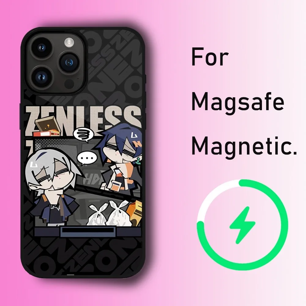 Zenless Zone Zero 1 Phone Case For iPhone 11 12 13 14 15 Max Plus Pro Wireless Magnetic Magsafe Charging Shell