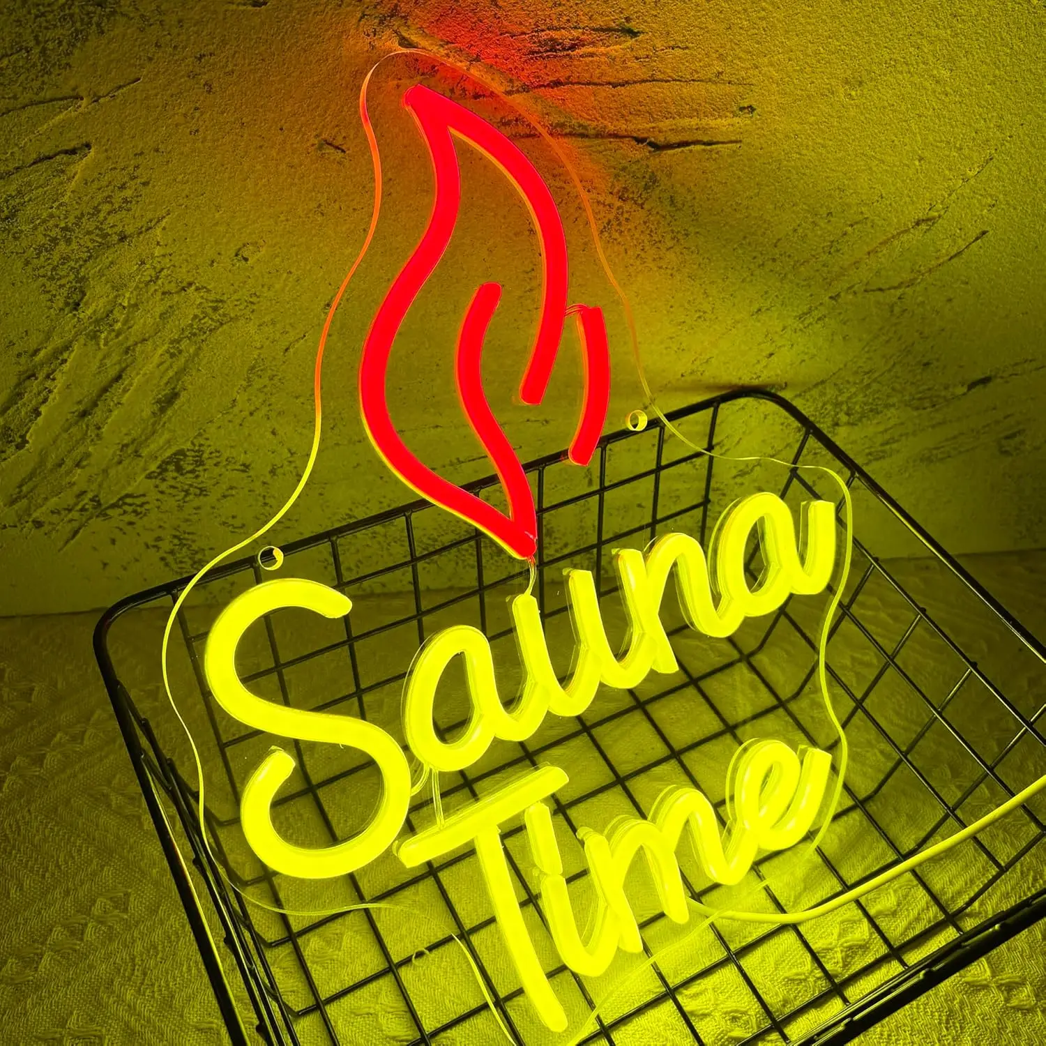 Sauna Time Neon Sign Home Spa Neon Light LED Wellness Room Dimmable for Gym Wellness Room Relaxation Self Care Sanctuary Decor