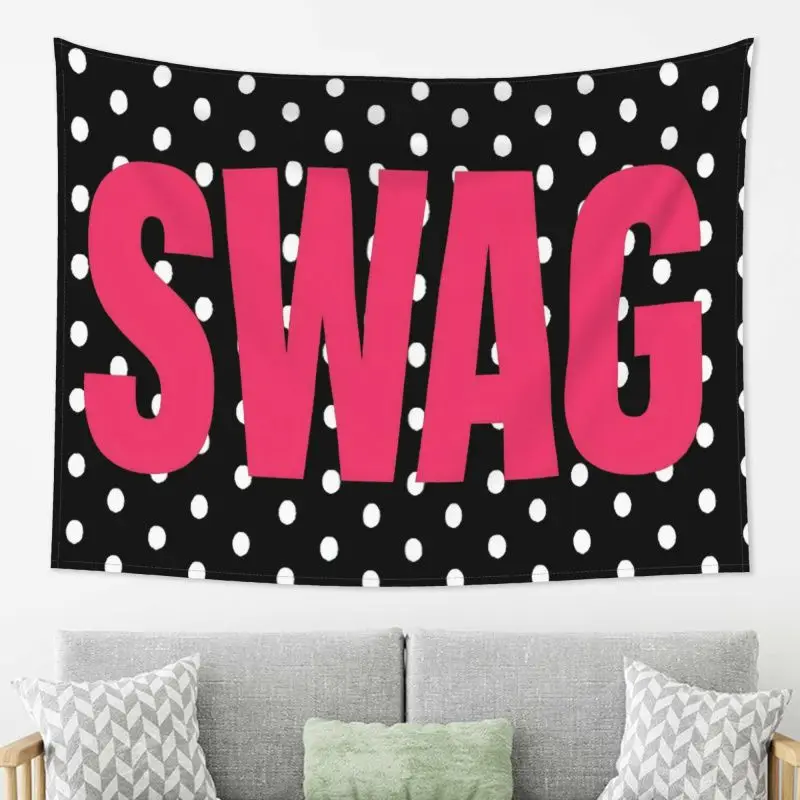 VIKAMASWAG Wave Dot Alphabet Tapestry Trendy Street Style Background Wallpaper Female Dormitory Decoration Room Decoration