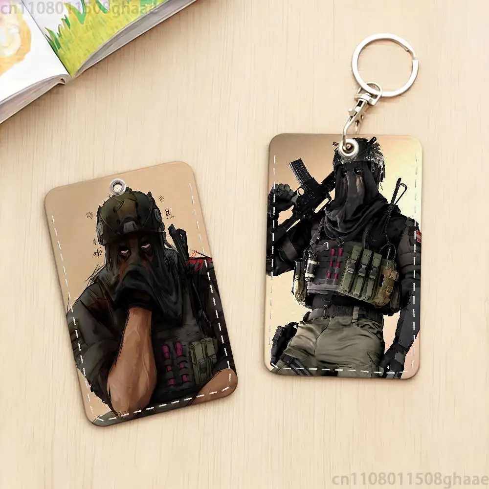 เคสใส่บัตรรูปทรงสี่เหลี่ยมผืนผ้าลายเกม Call of Duty พร้อมพวงกุญแจ กระเป๋าใส่บัตร ที่ห้อยกุญแจ แหวนหนังใส่บัตร พวงกุญแจ