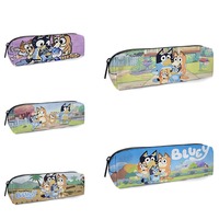 Bluey Family Cartoon Children's Polyester Pen Bag Student Cute Stationery Bag Casual Storage Pencil Bag Large Capacity