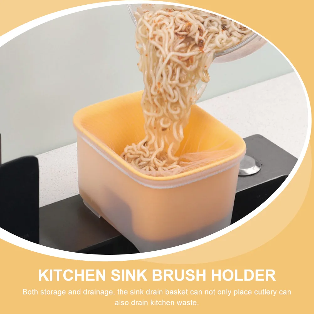

Kitchen Waste Bin Sink Drain Basket Plastic Drainage Filter Sponge Drainer Strainer