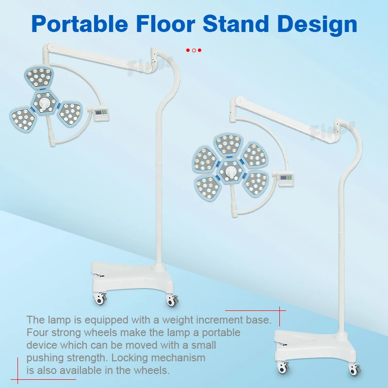Shadowless LED Surgical Operating Lamp for Veterinary Clinic Use High Illumination (40,000-100,000Lux) Spot Size 120mm Diameter