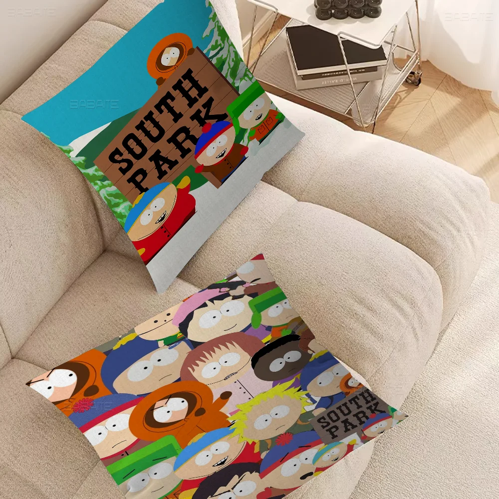 Cartoon S-South Cute P-Park Pillow Cover For Bedroom Room And Living Room Sofa Decorative Cushion Cover