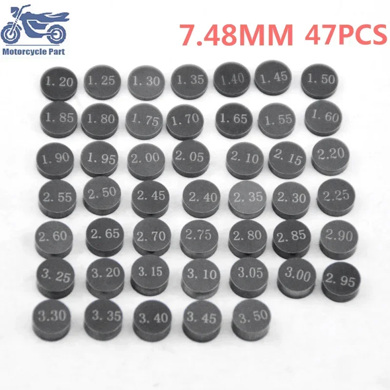 Motorcycle Diameter 7.48mm Adjustable Complete Valve Pad Shim Kit For Honda Suzuki Yamaha Kawasaki 1.2-3.5 1.225-3.475 #c