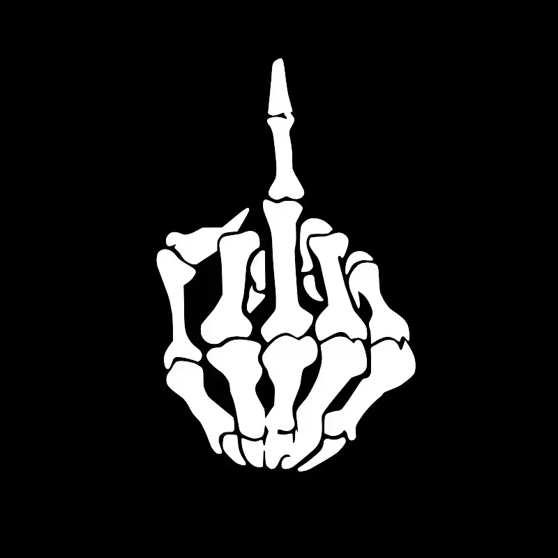 Skull Middle Finger Flip Off Vinyl Decal Sticker Window Wall car Bumper Laptop - Image 6