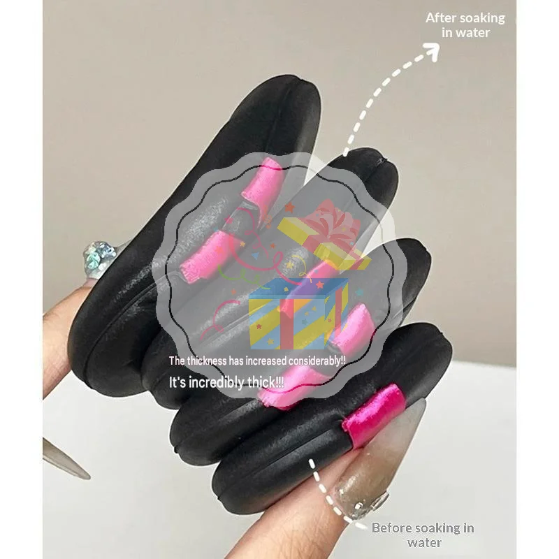 Makeup Sponge Puff Soft Non-Absorbent Easy to Hold with Pink Strap 1/3Pcs/Box for Natural Foundation Finish