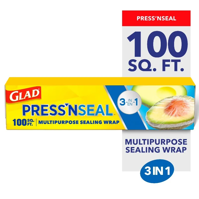 Glad Press and Seal Plastic Food Wrap 100sq ft Roll