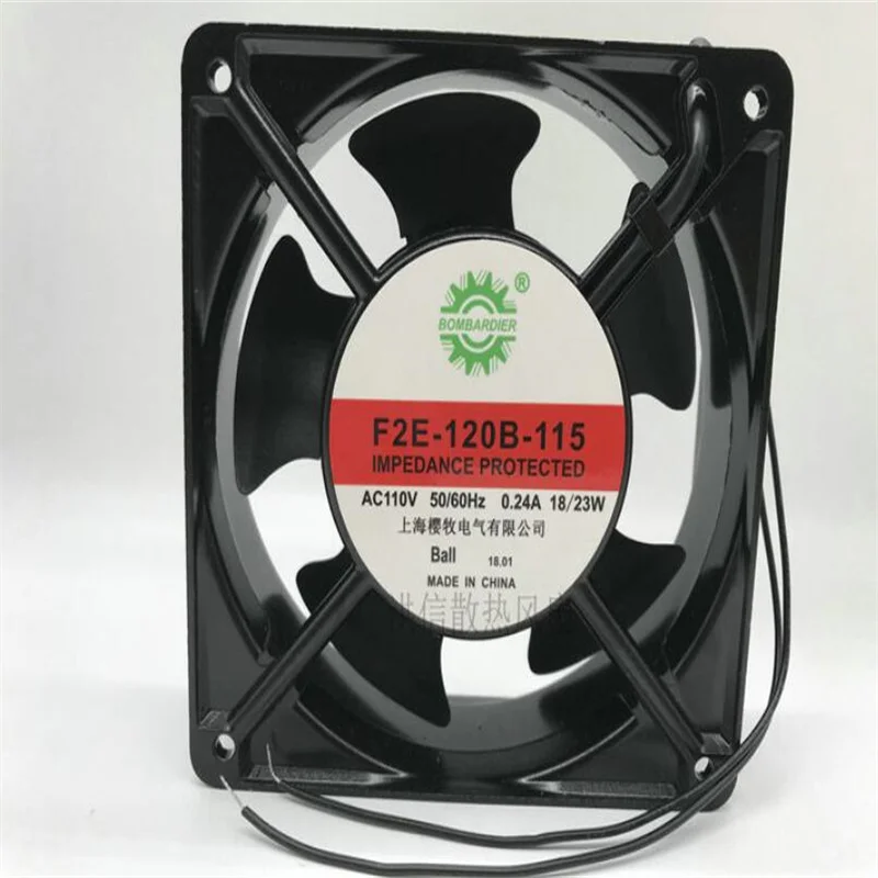 F2E-120B-115  110V 0.24A 18/23W 12038 Two-wire cooling fan