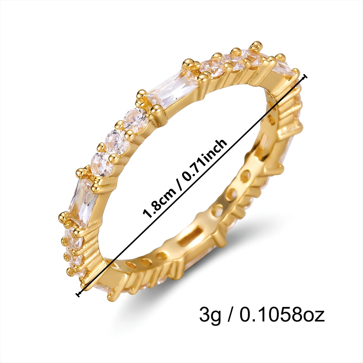 Minimalistische dünne Ringe für Frauen, glänzende, stapelbare Fingerringe mit kubischem Zirkon, stilvolle Charms, Party, Alltag, Modeaccessoires – Detail 7