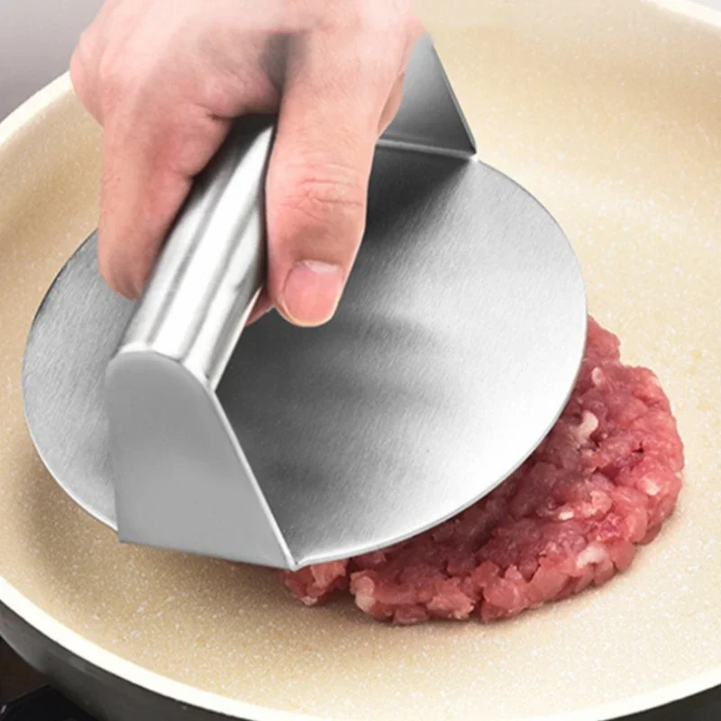 Stainless Steel Smash Burger Press Hamburger Patties Meat Masher Circular Meat Press Mold for Deli Meats Kitchen Tools