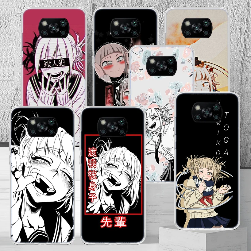 Anime Himiko Toga Waifu Phone Case Cover For Xiaomi Poco X3 Nfc X4 GT X5 Pro M5S M3 M4 M2 F3 F2 F1 Note 10 A3 A2 Lite Soft Coque