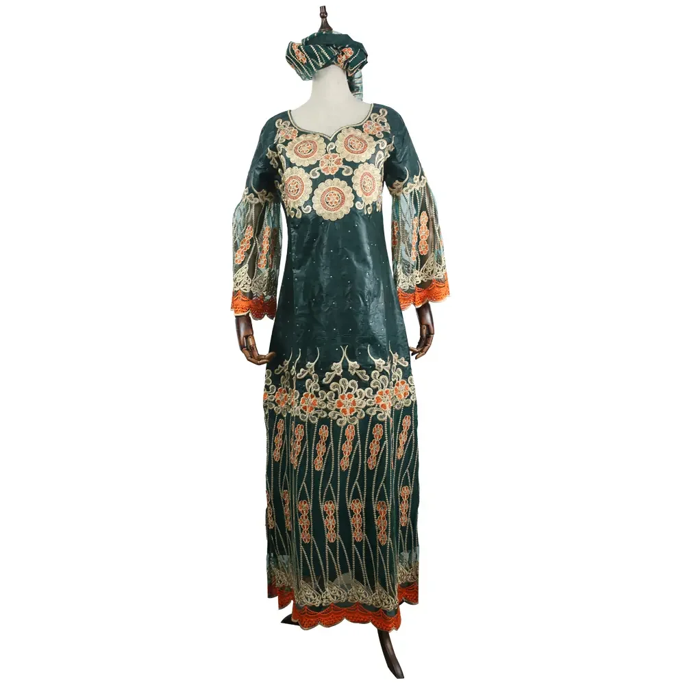 SP-6 African Clothes For Women Bazin Riche Embroidery Attire Dubai Turkey Nigerian Robe Suits Plus Size Ladies Clothing