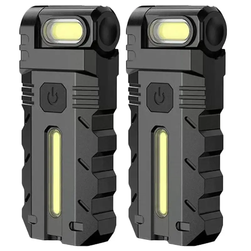 YANA50I Rechargeable Mini Keychain LED Work Light With Rotating Head 2PCS Magnetic Base For Auto Repair, Mechanic, Camping