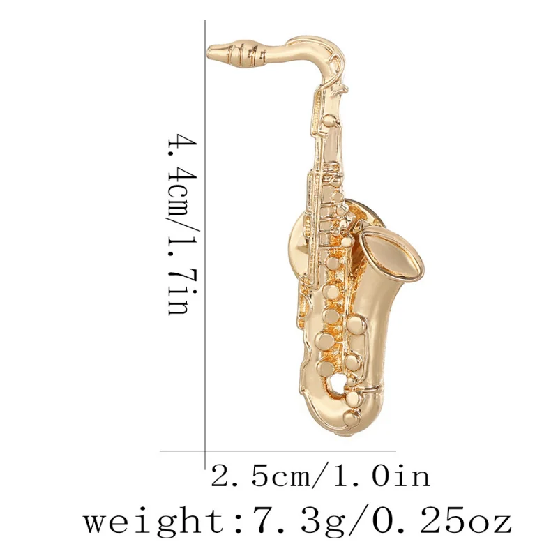 Metal Musical Instrument Lapel Pin Sax Violin Flute Trumpet Brooch Music Lover Badge Suit Collar Clothing Decor Accessory Gift - view 5