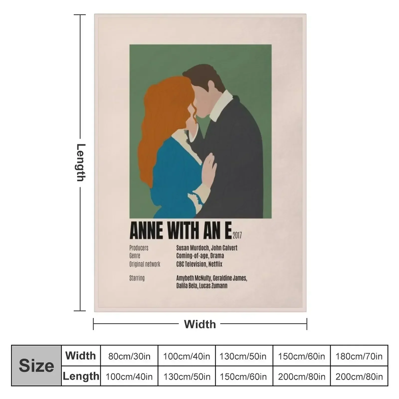 Anne with an e minimalist poster Throw Blanket warm for winter Soft Big funny gift Blankets