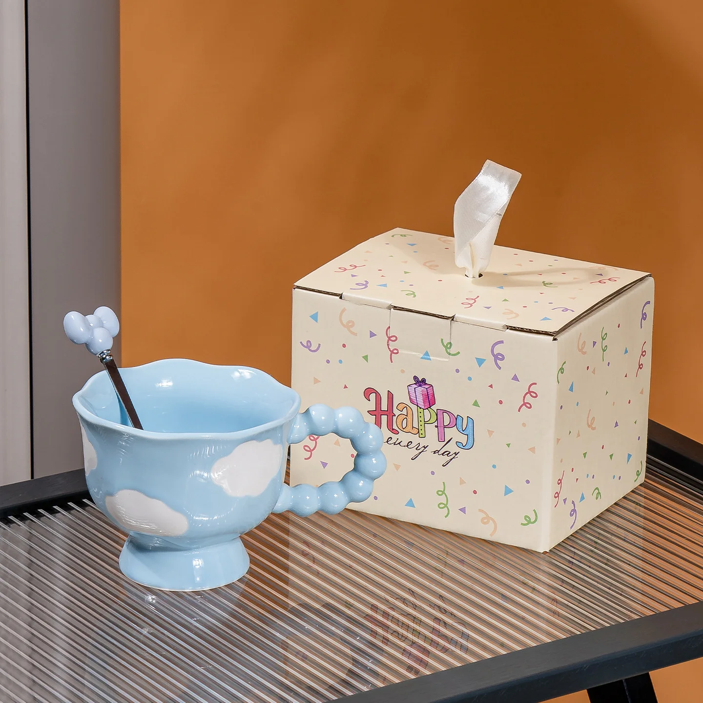 Labor Day Mother's Day Cup Set High Aesthetic Value Ceramic Tea Cup Irregular Pattern Heat Resistant Dining Utensils