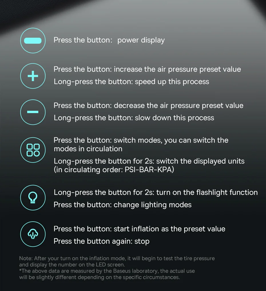 Baseus 1000A Auto-Starthilfe Powerbank 2-in-1 mit Luftpumpe, tragbarer Auto-Batterie-Booster für Notstartgeräte im Auto – Detail 12