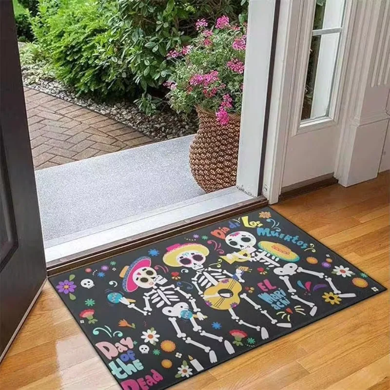 Halloween Door Mat Funny Halloween Welcome Mat Soft Diatomaceous Earth Bath Mats Dry Non Slip Enter Shower Rug  Home Party Decor