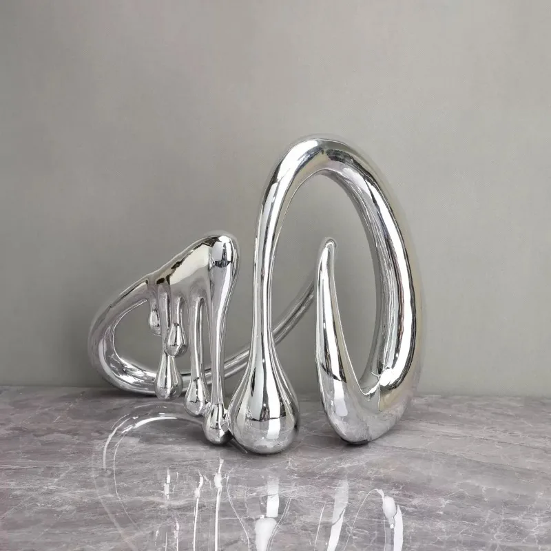 High sense abstract art special-shaped electroplating creative ornaments home living room high-end light luxury decorations