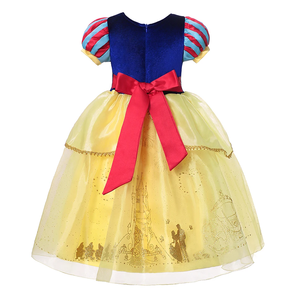 Girl Snow White Dress Kids Deluxe Embroidery Gown With Cloak Child Classical Princess Dress Up Costume Halloween Cosplay Outfits