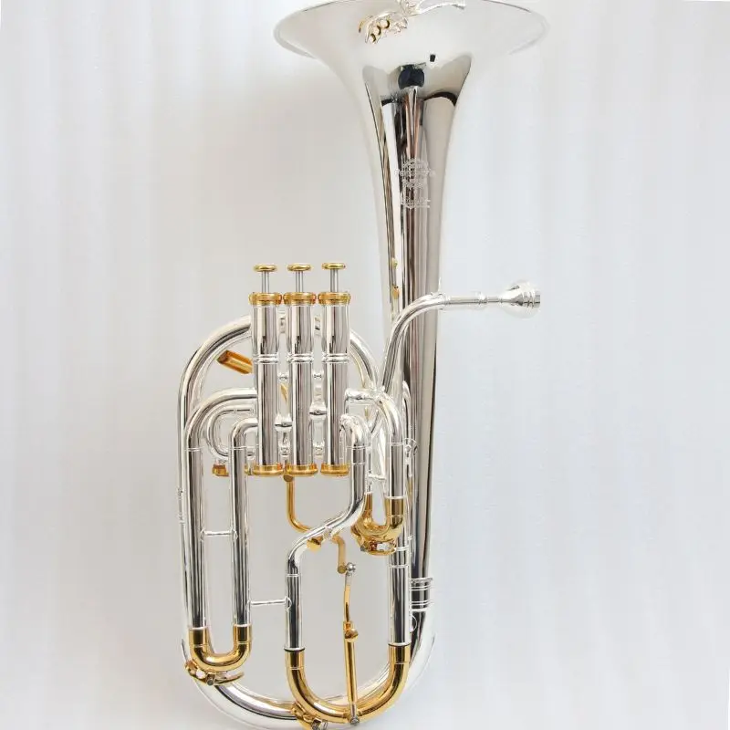 Silver Plated Eb Alto Horn With Gold Plated Fittings Professional Orchestra Brass Wind Instrument