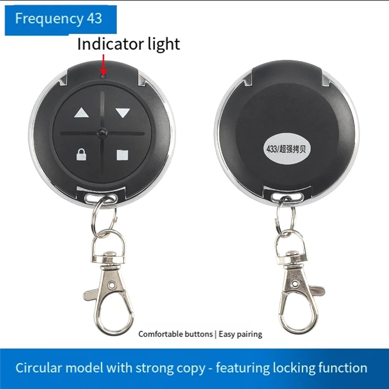 -A15I For Gate Garage Door Light Switch 433Mhz Copy Remote Control 2Pcs 4 Buttons Round Cloning RF Wireless Transmitter