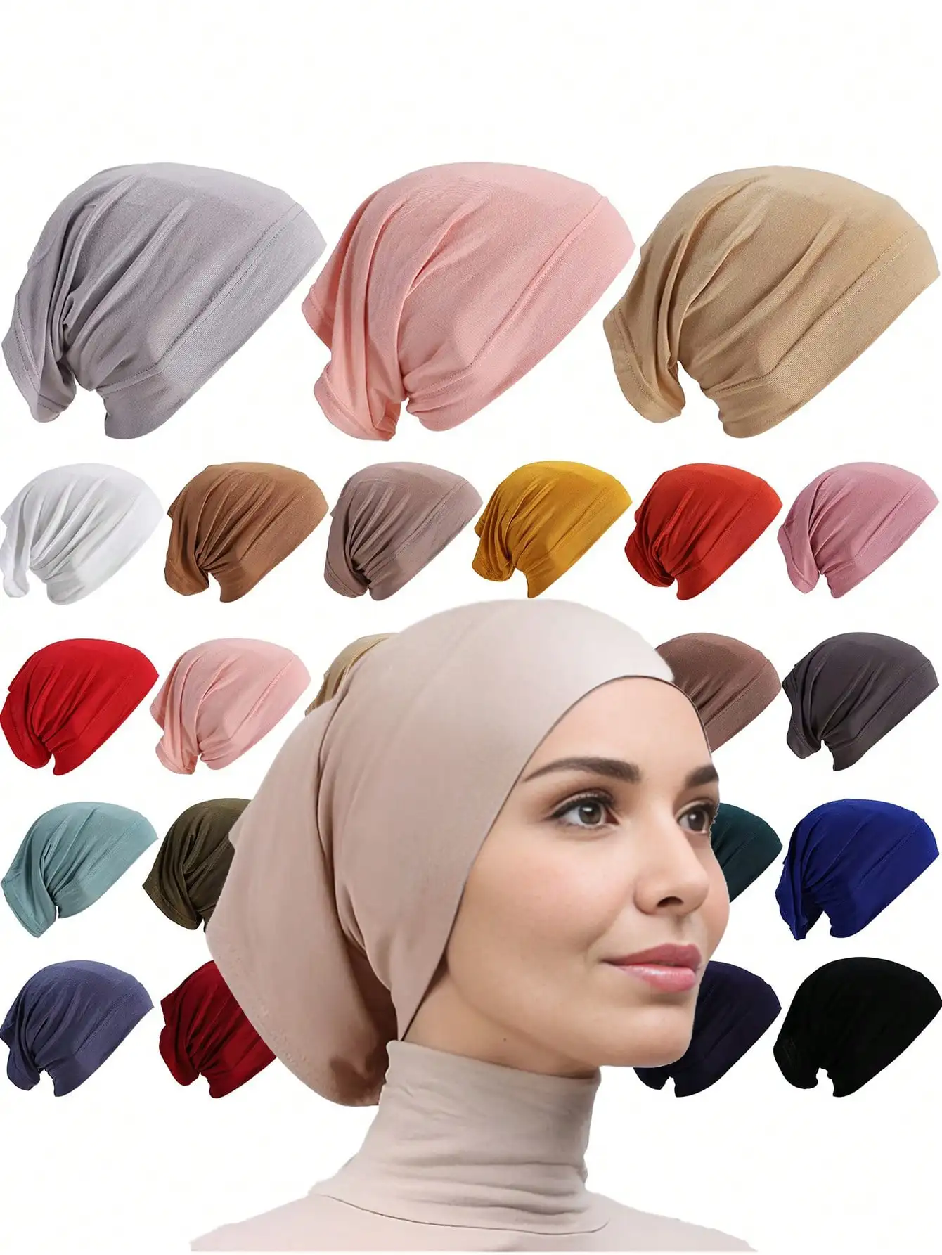 Muçulmano underscarf turbante hijab ninja chapéu interno feminino quimio boné perda de cabelo capa bonnet instantâneo femme musulman bandana