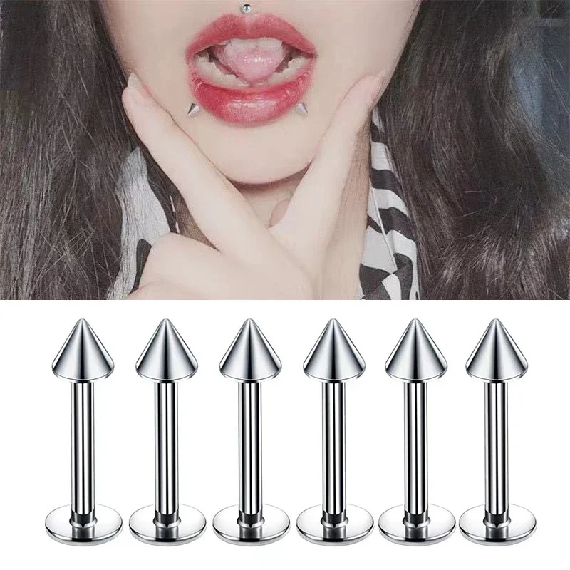 36Pcs Spike Nose Stud Surgical Steel Labret Jewelry Snake Bites Lip Piercing Monroe Lip Rings Studs for Women Men Helix Earring