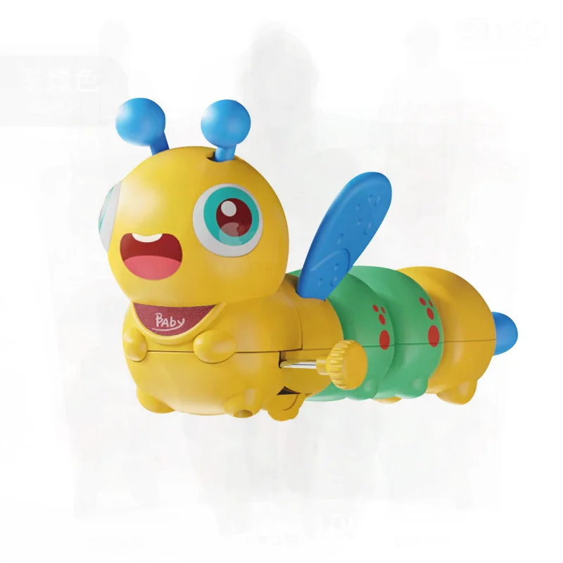 Cartoon Bees Bug Toys with Teeth Coil Winding Gel Will Run Move Inertia Decompression Swing for Babies Plastic Toy