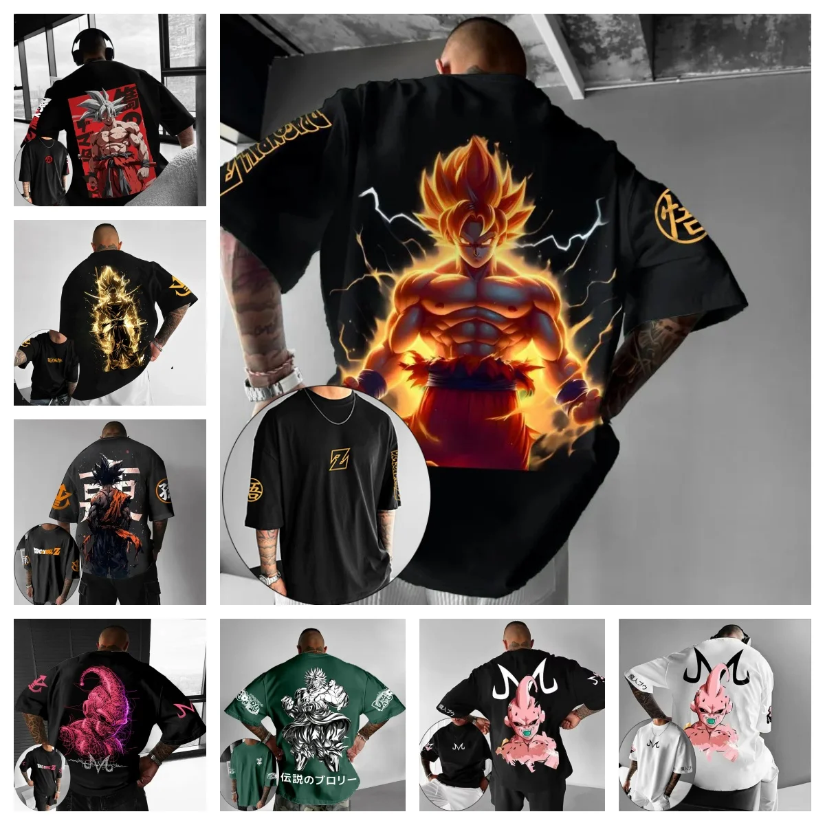 

Лето 2022, мужская и женская быстросохнущая футболка с короткими рукавами и короткими рукавами Super Saiyan Wukong Vegeta, свободная мода Y2K