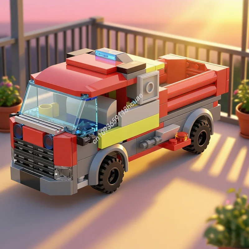 

148pcs MOC Fire Pickup Truck City Model Building Blocks Toys Construction Christmas Gifts DIY Creative Idea Education Brick