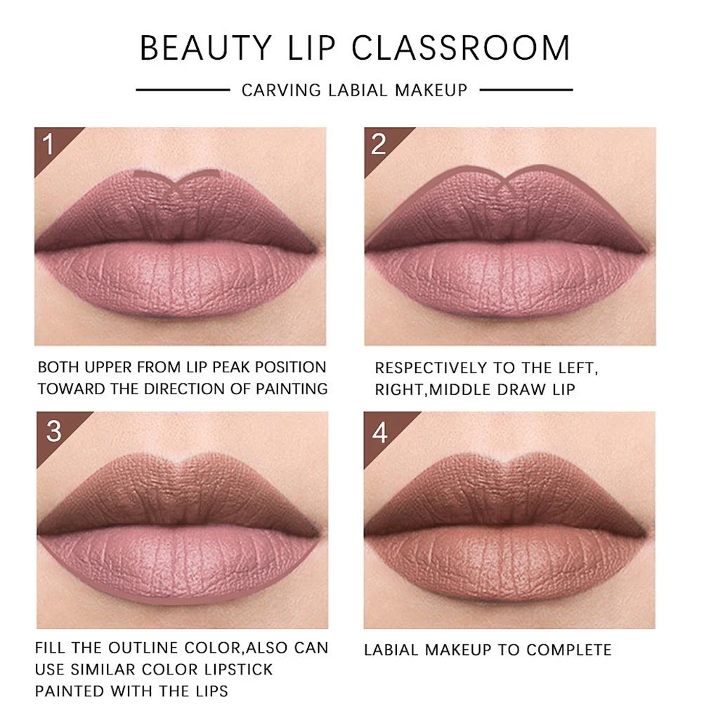 12-delige set Lip Liner Langdurig make-uppotlood voor vrouwen Lip Shaping Tool Make-upbenodigdheden Accessoires