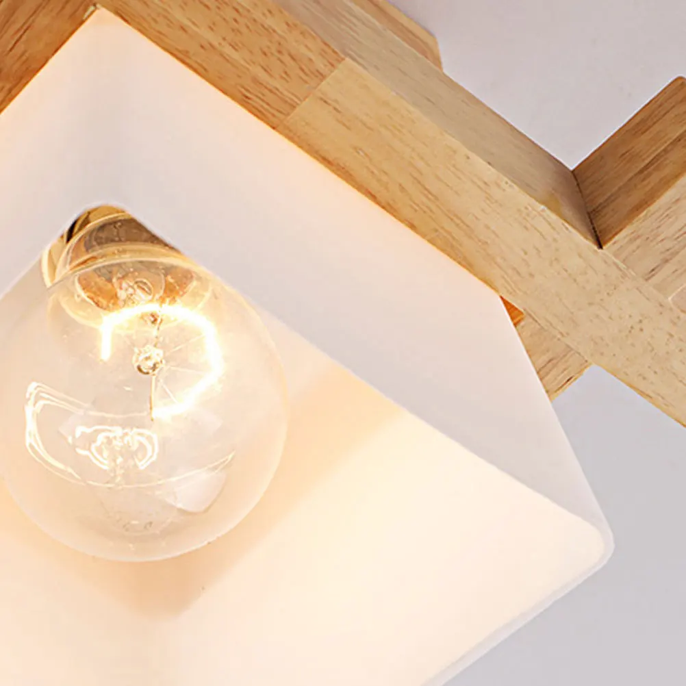 

Solid Wood Ceiling Lamp Living Room Light White Bamboo Japanese Style LED Wall Home Bedroom Hallway Modern Stylish Fixtures