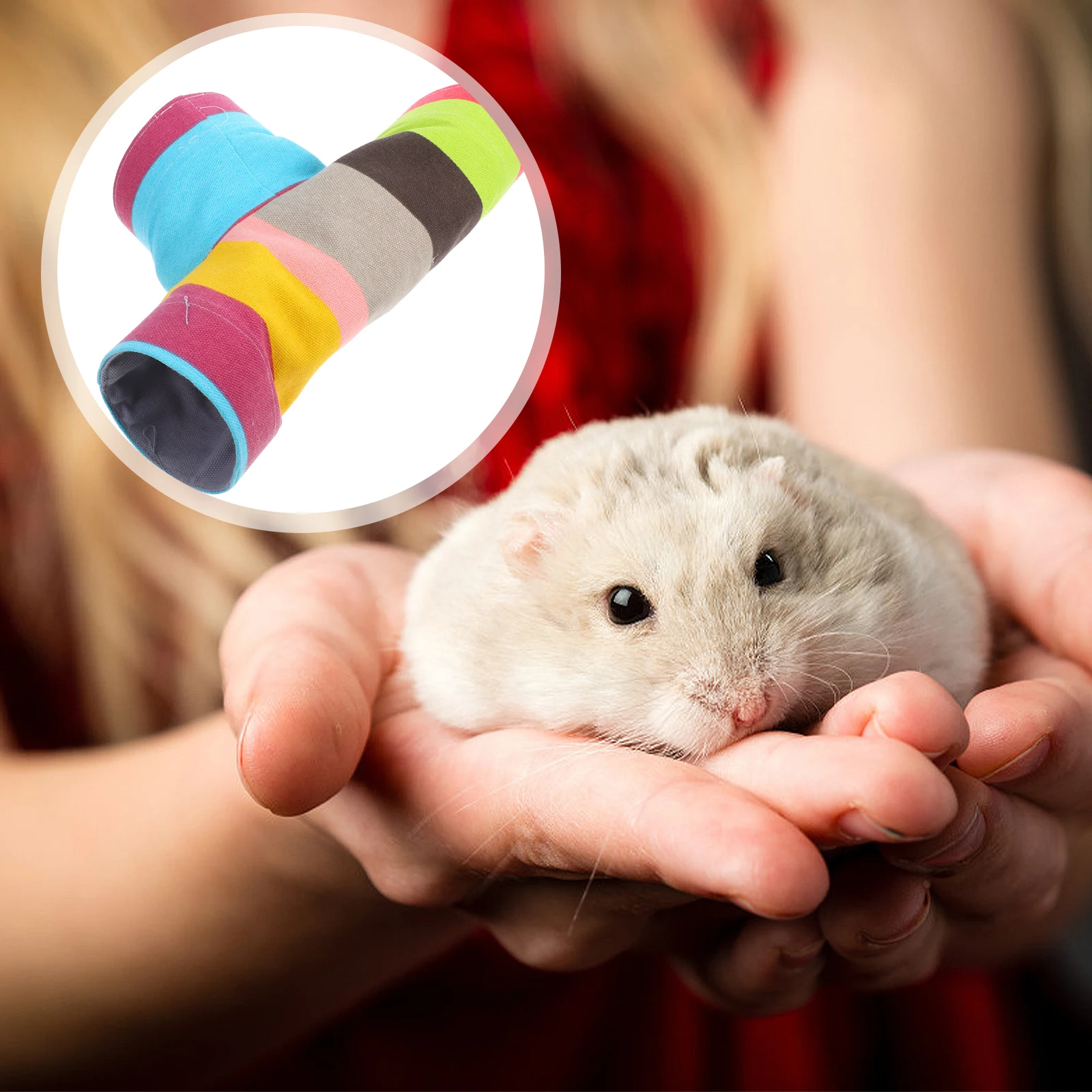 

Rainbow Color Tunnel Hamster Nest Ferret Corner Outdoor Cat Canvas Tubes Gerbil Foldable Durable Play Tube For Rabbits Guinea