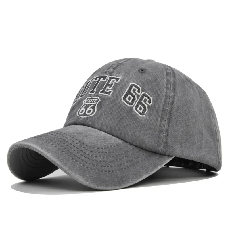 Boné de beisebol bordado com letras ROUTE 66, unissex, moderno, de algodão, com fecho snapback, estilo hip hop, trucker, para pais, para atividades ao ar livre, proteção solar, gorras.