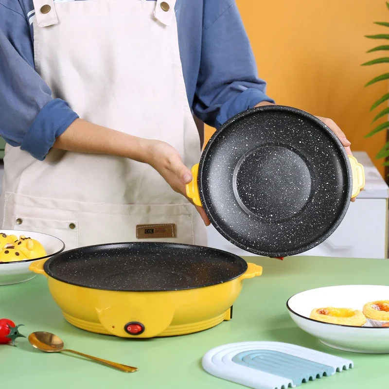 

220V Electric Baking Pan Non-stick Korean Barbecue Steak Barbecue Grill Multi Cooker 22cm Diameter