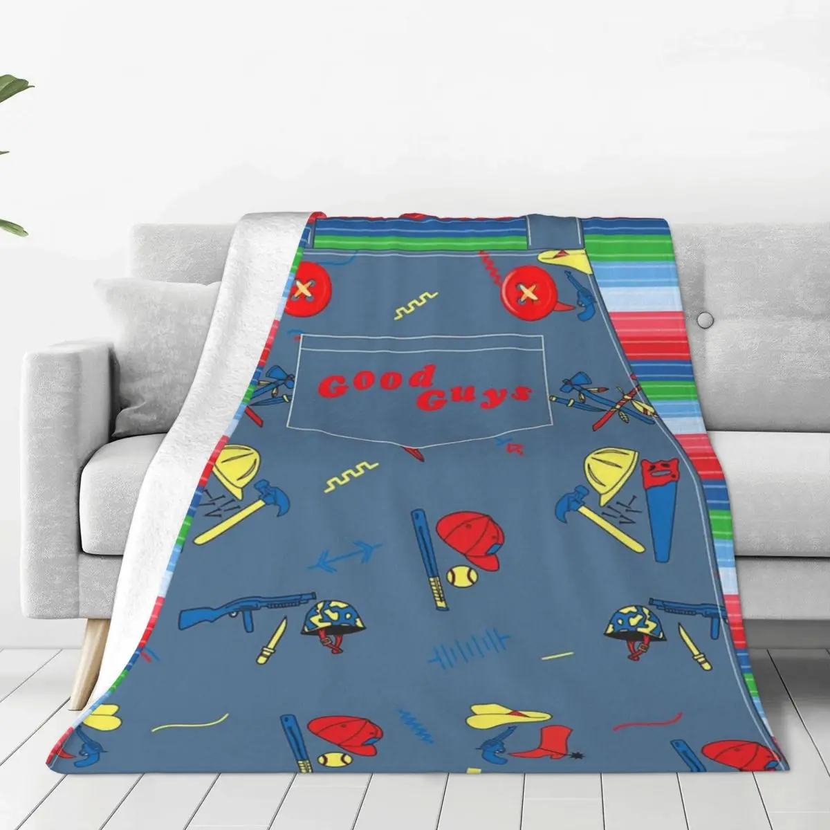 Good Guys Child's Play Chucky - Killer Doll Overalls Blankets Flannel Warm Throw Blankets Sofa Throw Blanket For Couch Bedding