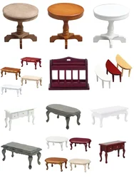 Dollhouse Miniature Furniture Teatable Coffee Table Doll House round table Decor Dolls Simulation Home Toy Kid Gift