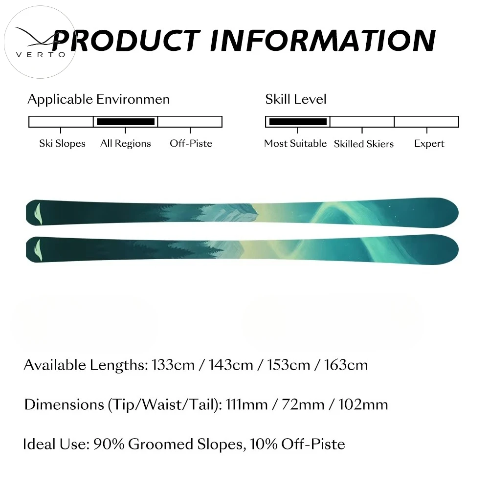 Premium All-Mountain Alpine Skis with Wood Core High Performance Design for Skiing and Snowboarding Enthusiasts