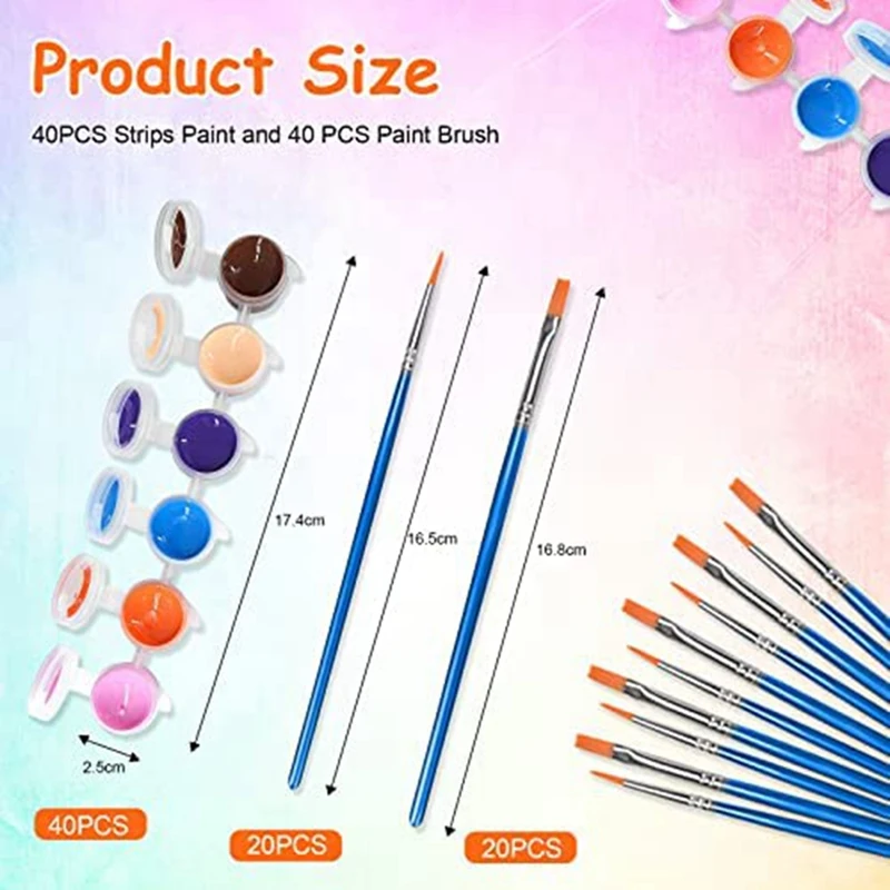 140 PCS Acrylic Paint Set,12 Colors Acrylic Paint Strips For Kids&Adults Craft Paint,Perfect For Home Birthday Classroom