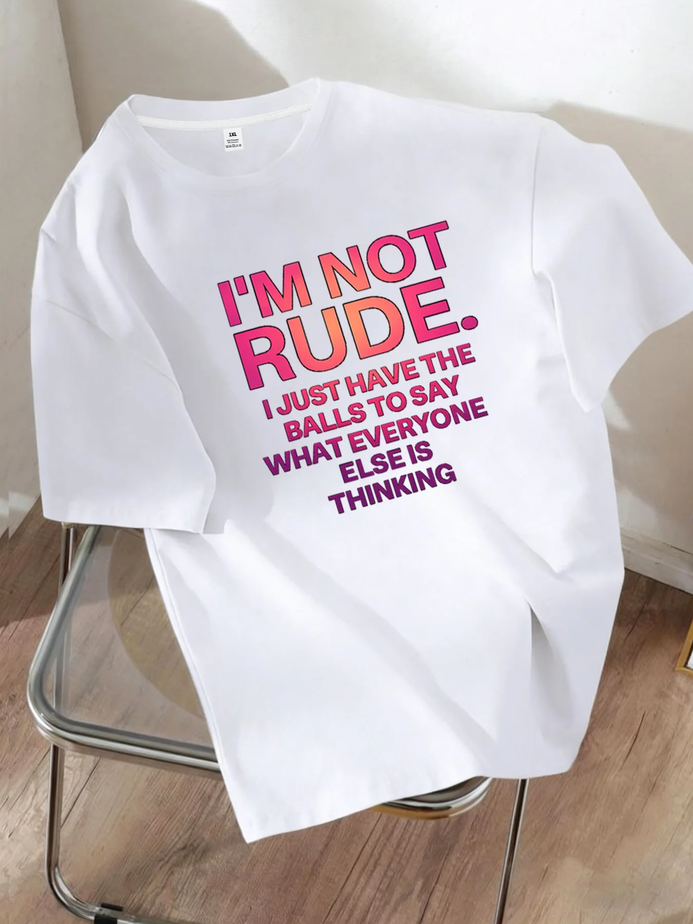 

[YJ00987] Trendy Letter Print Plus Size Women's Crew Neck T-Shirt Summer Casual Short Sleeve Top Fashionable Versatile Wear