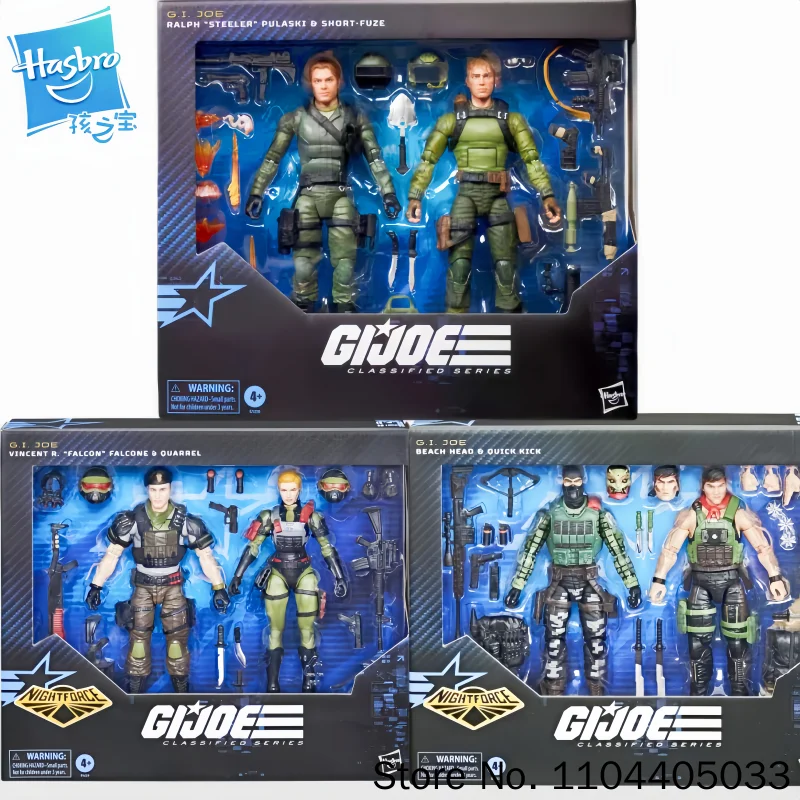 Nuevo Hasbro G.I. Joe Gi Joe Classified Series Night Force 6" 181 Ralph Steeler Pulaski Short-Fuze Paquete de 2 Figuras de Acción Modelo Juguete