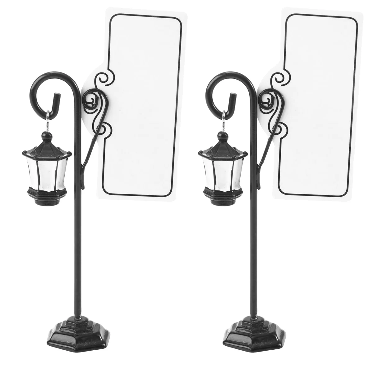 

2Pcs Elegant Road Lamp Shaped Note Clip Stand Ideal for Office Desk and Event Table Decoration Photo Holder Clip