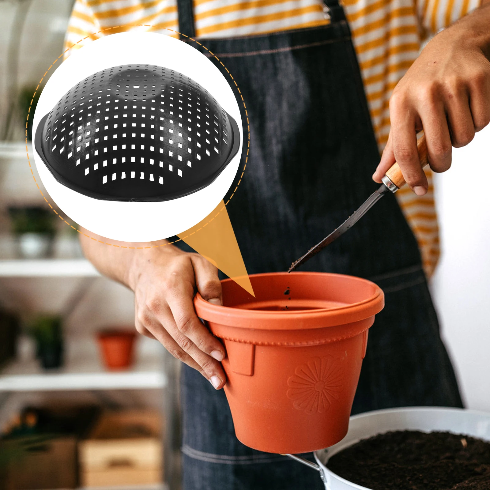 

50pcs Flower Pot Hole Mesh Pads Plastic Planter Bottom Grid Mat For Soil Retention Drainage Flowerpot Accessory Bonsai Pot Hole